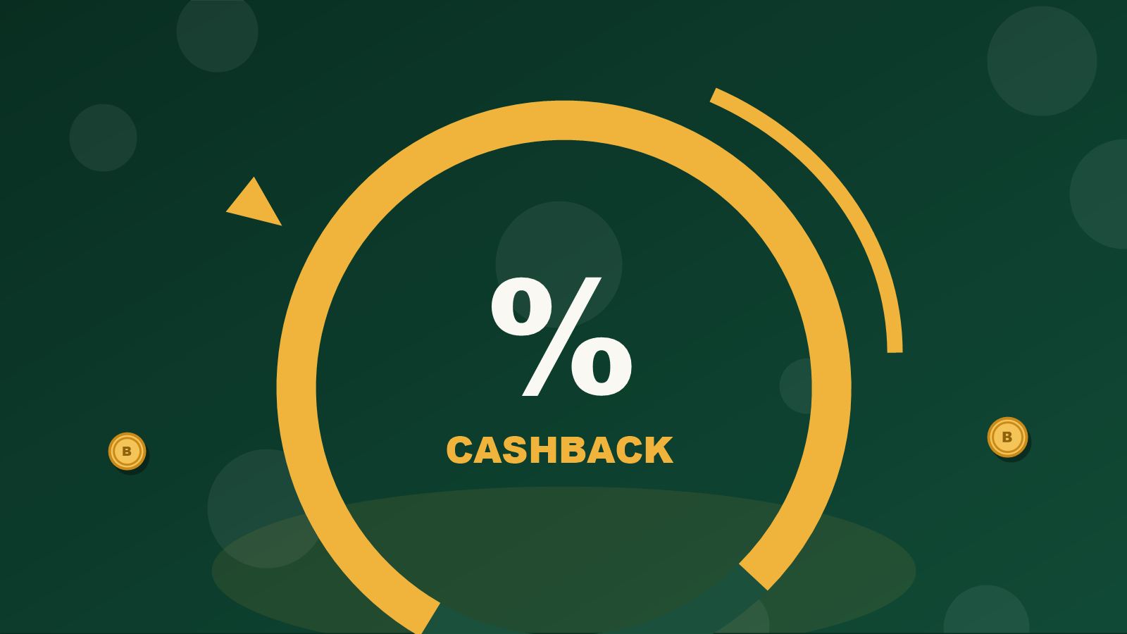 Ilustrasi panah melingkar dengan simbol persen untuk kategori cashback mingguan